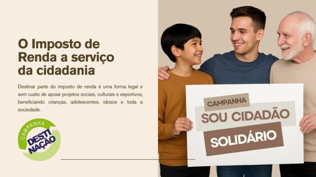 O prazo para a declaração do IR vai até 30 de maio, e ainda há tempo para fazer o repasse diretamente na declaração: até 3% para o Fundo da Criança e mais 3% para o Fundo do Idoso